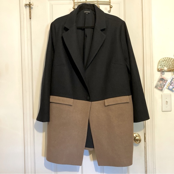 Universal Standard Jackets & Blazers - Universal Standard Wool Blend Color Block Pea Coat - Size M 18/20